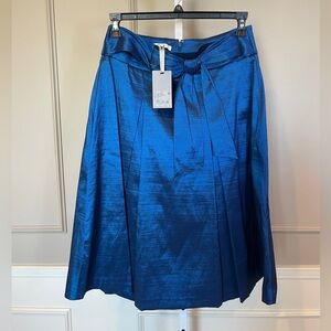 Preston & York NWT 12 Skirt Serafina Taffeta Azure Blue Formal Shimmer Pleated